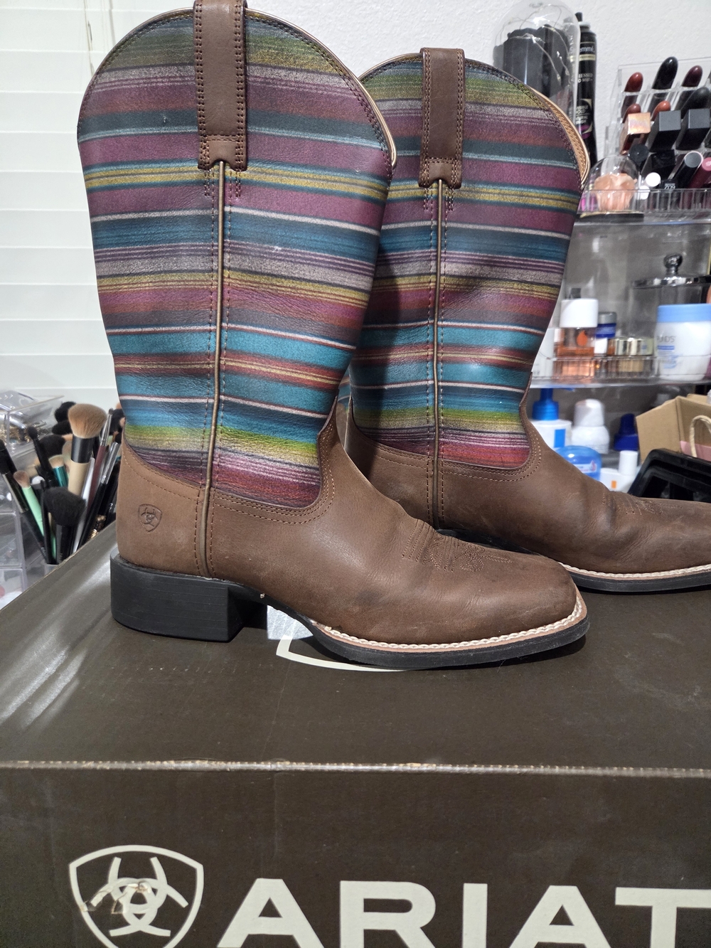 Ariat Brown Serape Square Boots